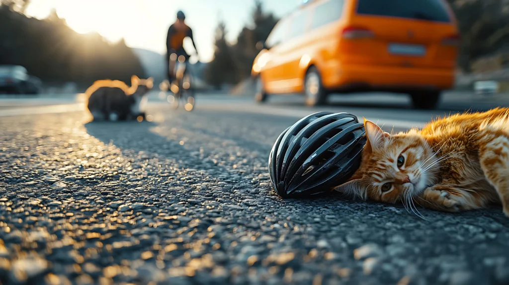 Chats, routes et froid changeons d’heure, changeons nos réflexes (3) Chat renversé sur la route, protéger votre animal en automne et en hiver.
